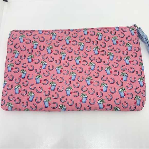 Vineyard Vines for Kentucky Derby Mint Julep Horseshoe Satin Wristlet - Picture 4 of 11
